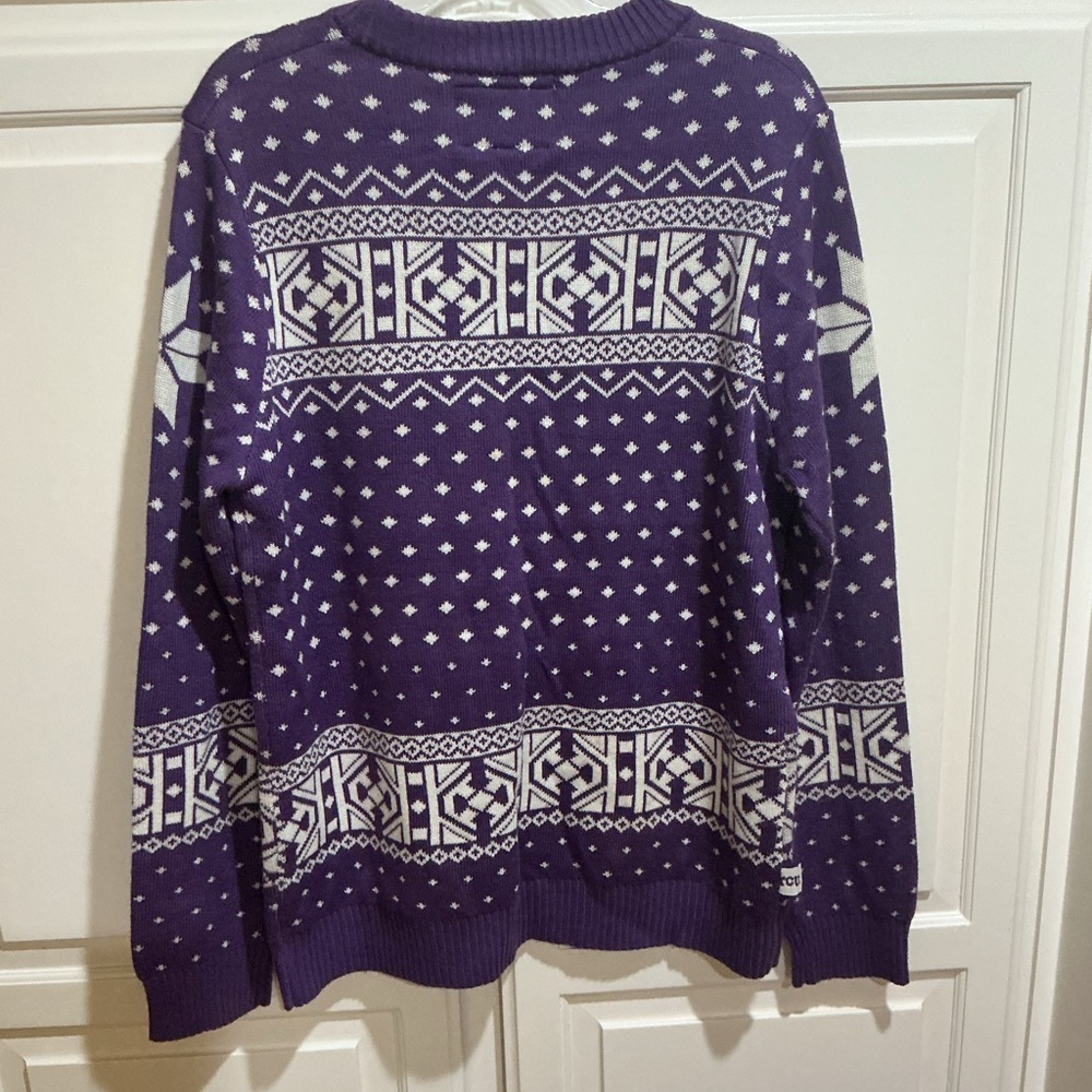 TCU CHRISTMAS SWEATER, size L, worn 2 times. - Picture 2 of 4